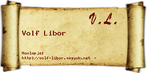 Volf Libor névjegykártya
